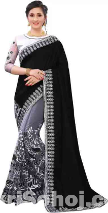 Fashionable Embroidered Georgette Saree